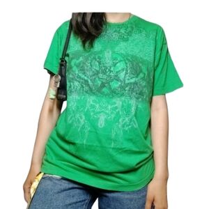 Lime Green Grunge Y2K T-shirt 👕